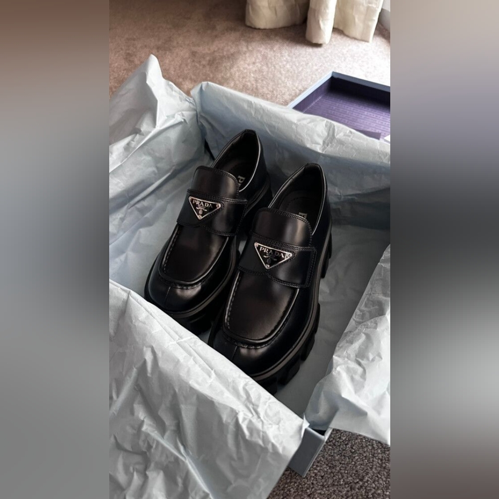Prada Monolith leather Loafers